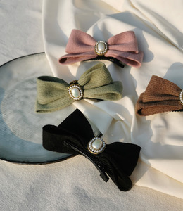 ｜壓夾｜凱瑟琳圓舞曲 立體雙層蝴蝶結 髮夾髮飾邊夾壓夾 單隻販售