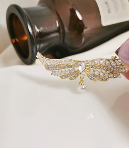 ｜壓夾｜蒹葭 ‧ 鋯石天使翅膀 邊夾瀏海夾 單只販售