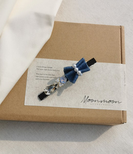 ｜壓夾｜微露凝 ‧ 牛仔抓皺蝴蝶夾一字 髮夾髮飾邊夾壓夾鯊魚夾 單只販售(可鹽可甜)