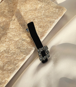 ｜壓夾｜傾歌 ‧ 黑色鋯石一字 邊夾瀏海夾髮夾 單只販售