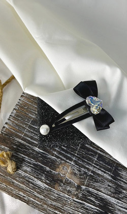 ｜bb夾｜依賴 ‧ 水晶愛心蝴蝶結 髮夾瀏海夾髮飾 單只販售