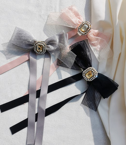 ｜彈簧夾｜豆蔻年華 ‧ 珠光紗蝴蝶結 髮夾髮飾 單只販售