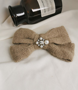 ｜彈簧夾｜時光 ‧ 毛線蝴蝶結 髮夾髮飾 單只販售