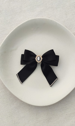 ｜壓夾｜黑色個性蝴蝶結 髮夾髮飾邊夾壓夾 單只販售