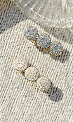 ｜彈簧夾｜圓融 ‧ 小小圓圓一字 髮夾邊夾髮飾 單只販售