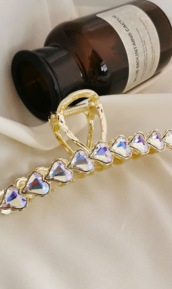 ｜鯊魚夾｜仿佛 ‧ 水晶愛心 抓夾瀏海夾盤髮夾 單只販售