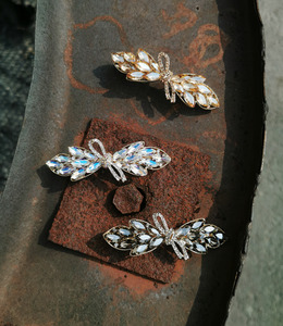 ｜彈簧夾｜淺秋 ‧  水晶蝴蝶結 髮夾髮飾(優雅美麗)