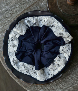 ｜大腸圈｜夜色 &bull; 拼接刺繡 布藝髮圈髮束髮飾 單支販售