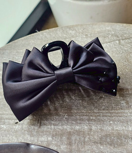 ｜鯊魚夾｜漫步 &bull; 雙層蝴蝶結 布藝髮夾盤髮 單支販售 