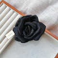 ｜鯊魚夾｜依戀 • 黑色玫瑰 布藝髮夾盤髮 單支販售_3