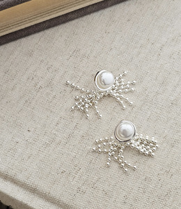 ｜耳飾｜雨花 &bull; 珍珠流蘇 耳針耳環