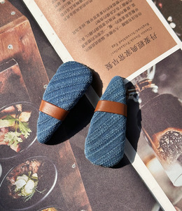 ｜bb夾｜明白 • 藍色水滴 布藝邊夾瀏海髮夾 單支販售