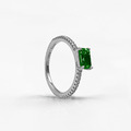冰糖密鑲戒指 (祖母綠）EMERALD CUT PAVE RING
