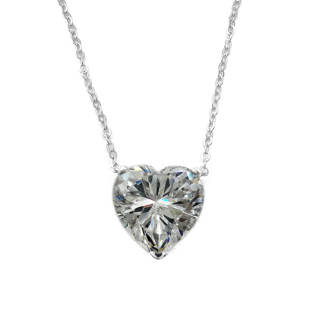 銀白色愛心項鍊LOVE COLOR DIAMOND NECKLACE