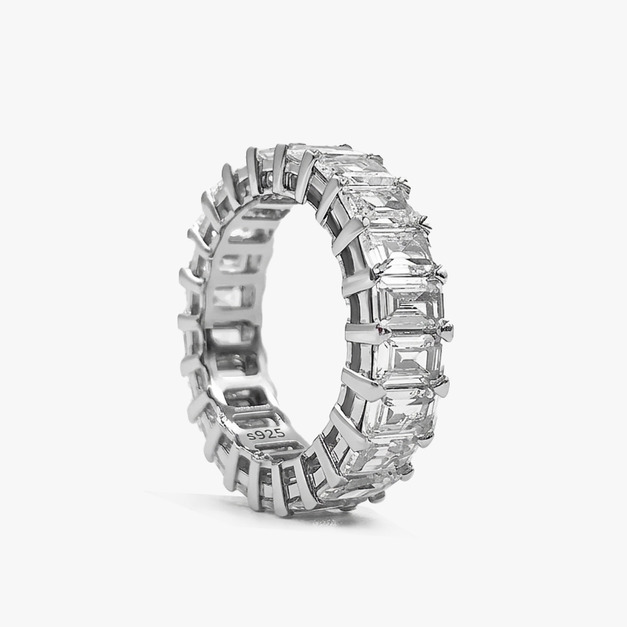 冰糖全鑽戒指(窄版）EMERALD CUT PAVE RING