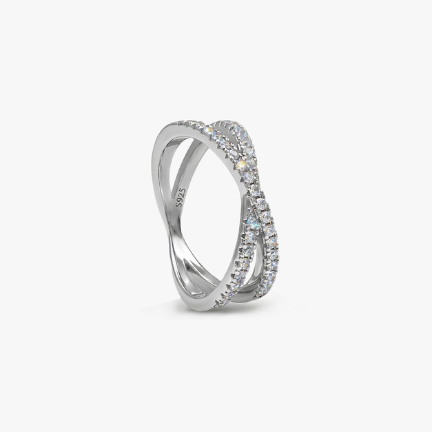 密鑲環繞戒指 DIAMOND PAVE X RING