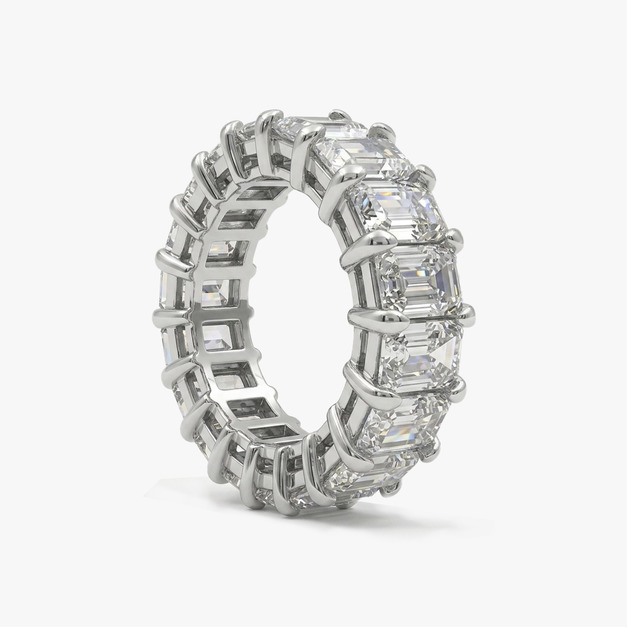 冰糖全鑽戒指（寬版） EMERALD CUT PAVE RING