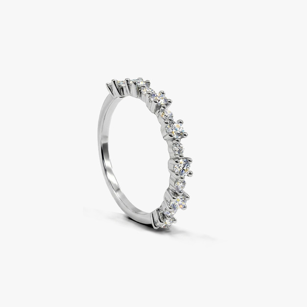交錯半圈戒指（銀) HALF ETERNITY RING