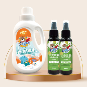 【組合】SunMuch熊潔淨衣服乾淨組 (衣物抑菌劑+除臭噴霧)