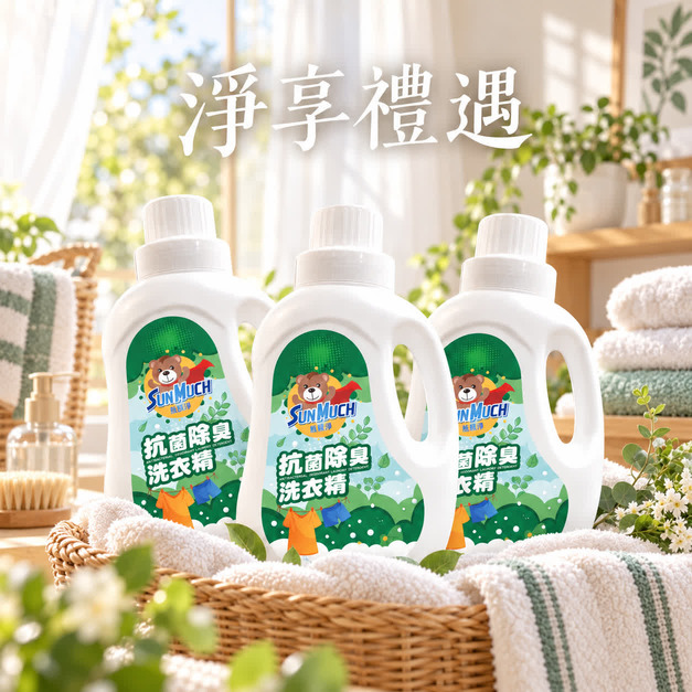 【送禮組】SunMuch熊潔淨 抗菌除臭洗衣精 1200ml-3入