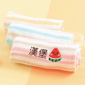 MIT姓名手帕紗布巾【小西瓜款】一組3入