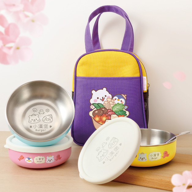 客製化三色碗+碗袋 暖呼呼火鍋【矽膠碗蓋】