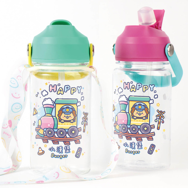 Tritan吸管式兒童水壺【歡樂小火車】客製化禮物