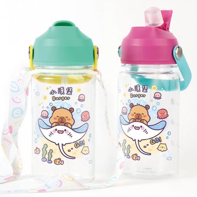 Tritan吸管式兒童水壺【卡皮巴拉的海洋旅程】客製化禮物