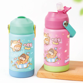 孩提 吸管式兒童專用保溫瓶【環繞系列-童趣派對日】