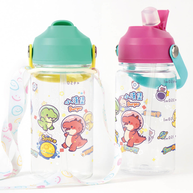 Tritan吸管式兒童水壺【環繞系列-萌龍太空記】客製化禮物