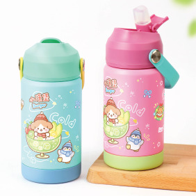 孩提 吸管式兒童專用保溫瓶【環繞系列-雪Q冰樂園】