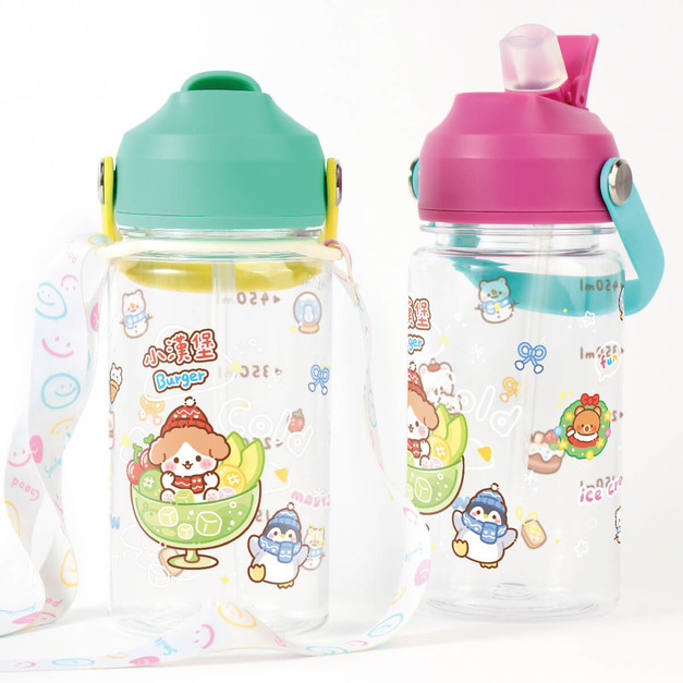 Tritan吸管式兒童水壺【環繞系列-雪Q冰樂園】客製化禮物