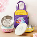 客製化三色碗+碗袋 獨家聯名救援小英雄【糖果機器人】(矽膠碗蓋)