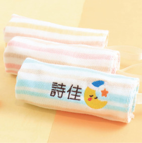 MIT姓名手帕紗布巾【月亮款】一組3入