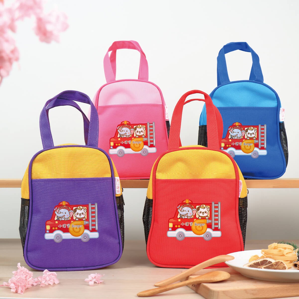 客製化三色碗袋 【救火消防車】