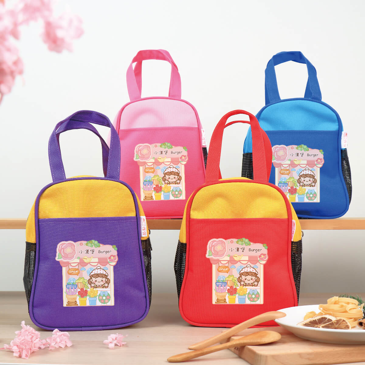 客製化三色碗袋 【浪漫鮮花店】