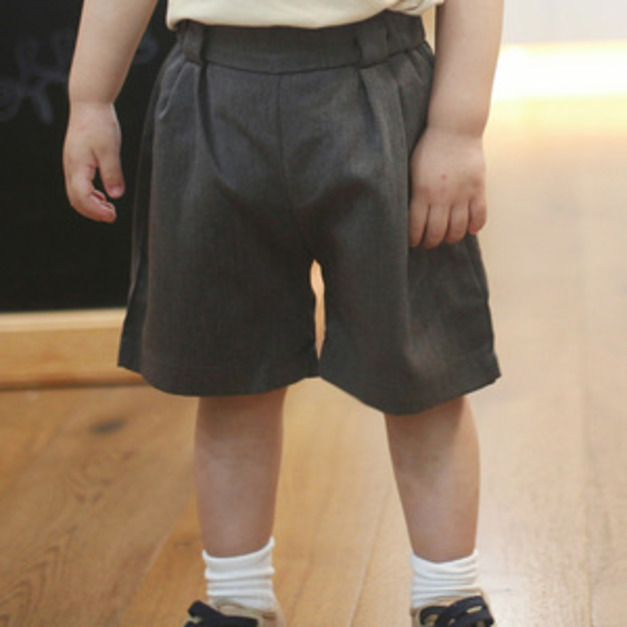  韓版男童鐵灰色西裝短褲