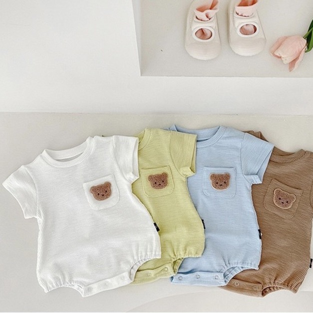 ins風簡約小熊包屁衣