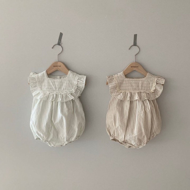  夏季田園風荷葉領包屁衣