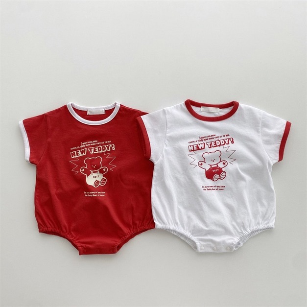 幸運熊印花包屁衣