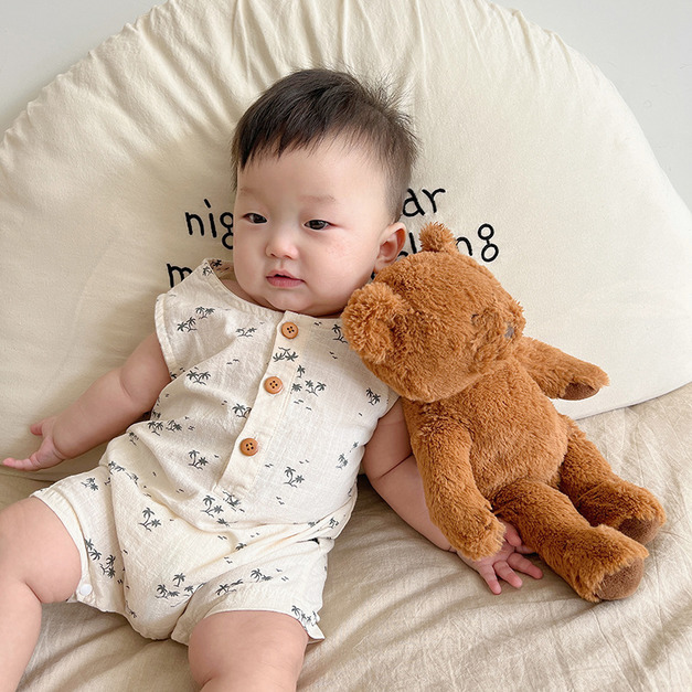 韓版椰子樹印花 背心包屁衣