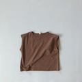 韓版軟糯竹節棉無袖落肩T恤_3