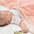 OVLOV｜日本製 純棉六層紗布毯/寶寶毯 (和平鳥-蜜桃粉) 70X100_2
