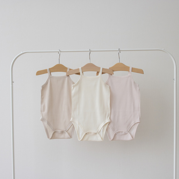 PUPO | 日本製・冰淇淋坑條細肩包屁衣 (3色) 70-90cm 