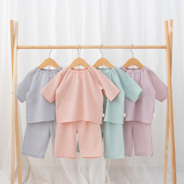 PUPO | 日本製・植染有機棉七分袖睡衣 (4色) 80-110cm *小店長包色款