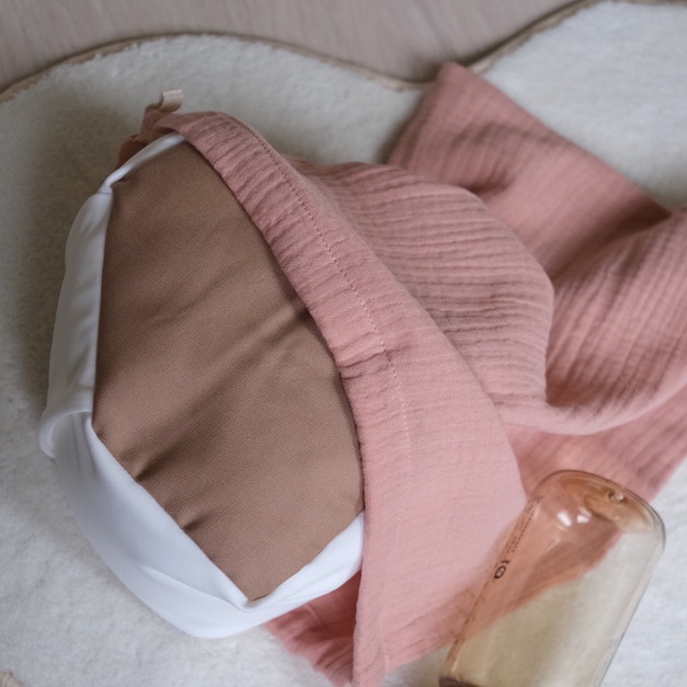 棉柔紗布束口袋-珊瑚粉