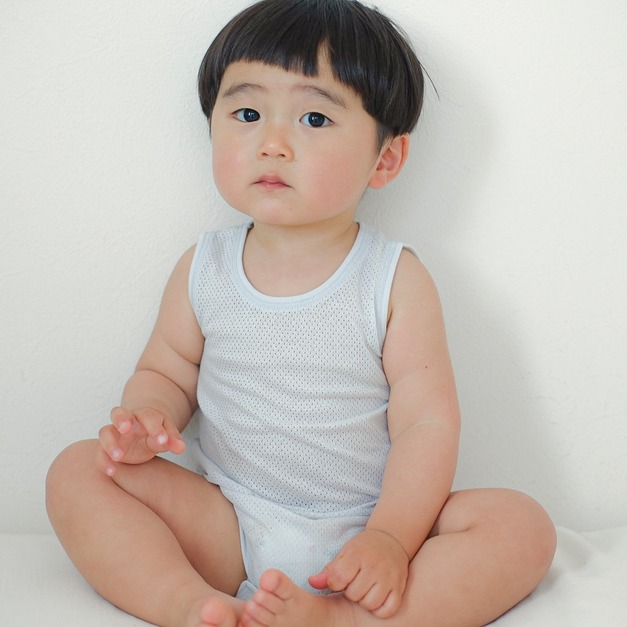 PUPO | 日本製 ・透氣洞洞無袖包屁衣 (2色) 80-90cm 