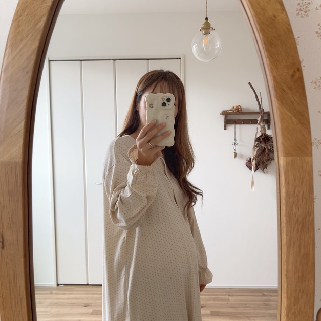 【冬季預購】to you | 韓國製・長袖居家服(洋裝) 迷你愛心 *mom!!