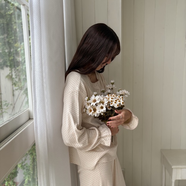 【冬季預購】to you | 韓國製・長袖居家服(褲裝) 迷你愛心 *mom!!