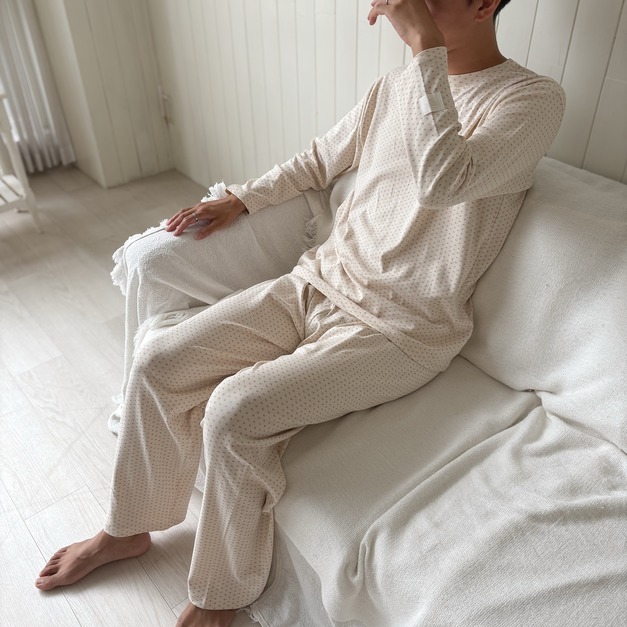 【冬季預購】to you | 韓國製・長袖居家服(褲裝) 迷你愛心 *dad!!